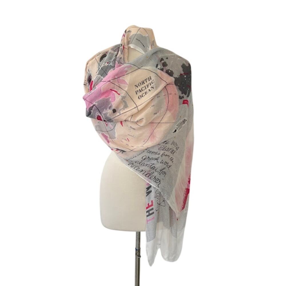 Kate Spade The World Wanderlust Multicolor World Map Scarf OS Fashion Accessory